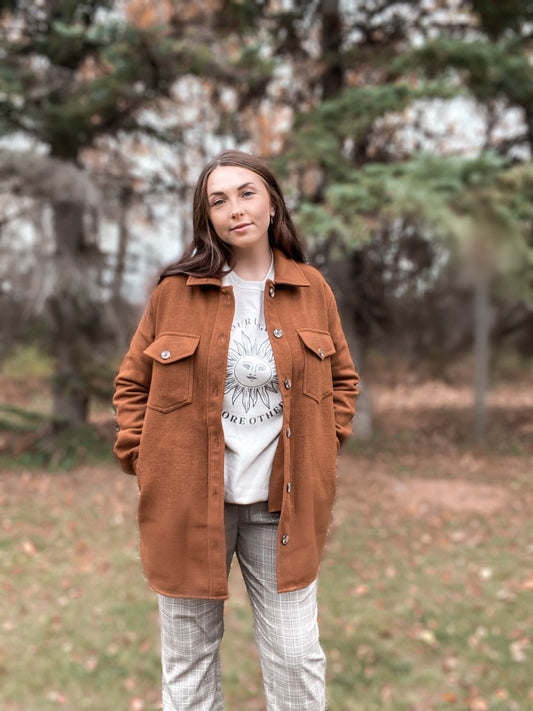 SHIRT STYLE WOVEN COAT