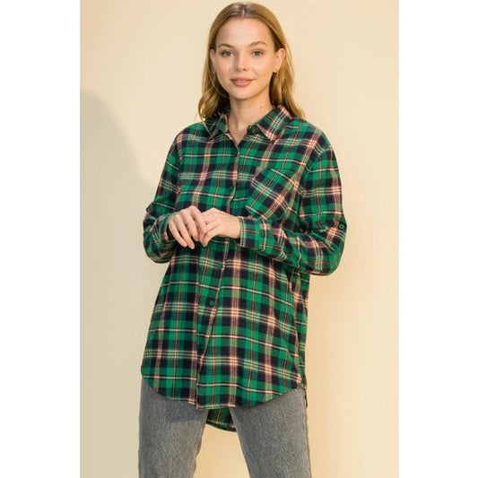 PLAID BUTTON DOWN SHIRT