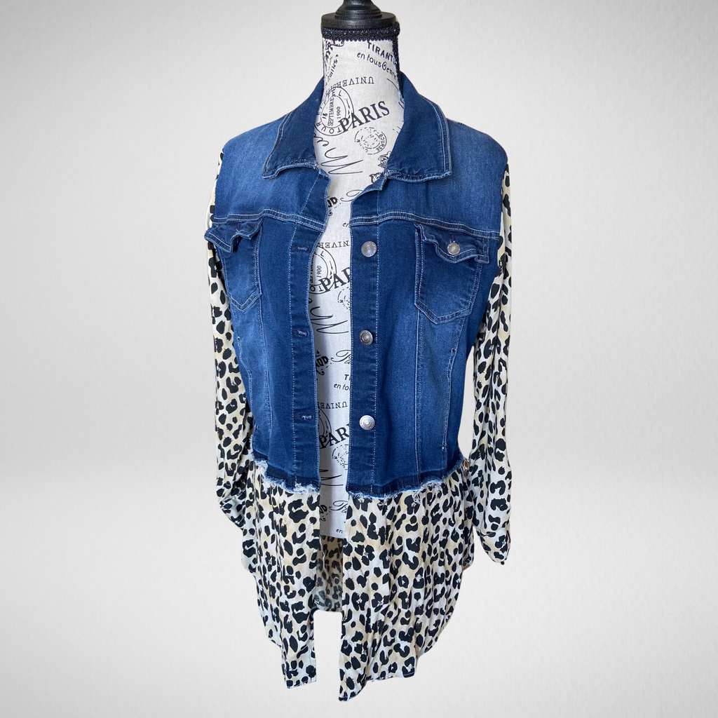 Leopard Denim Vest