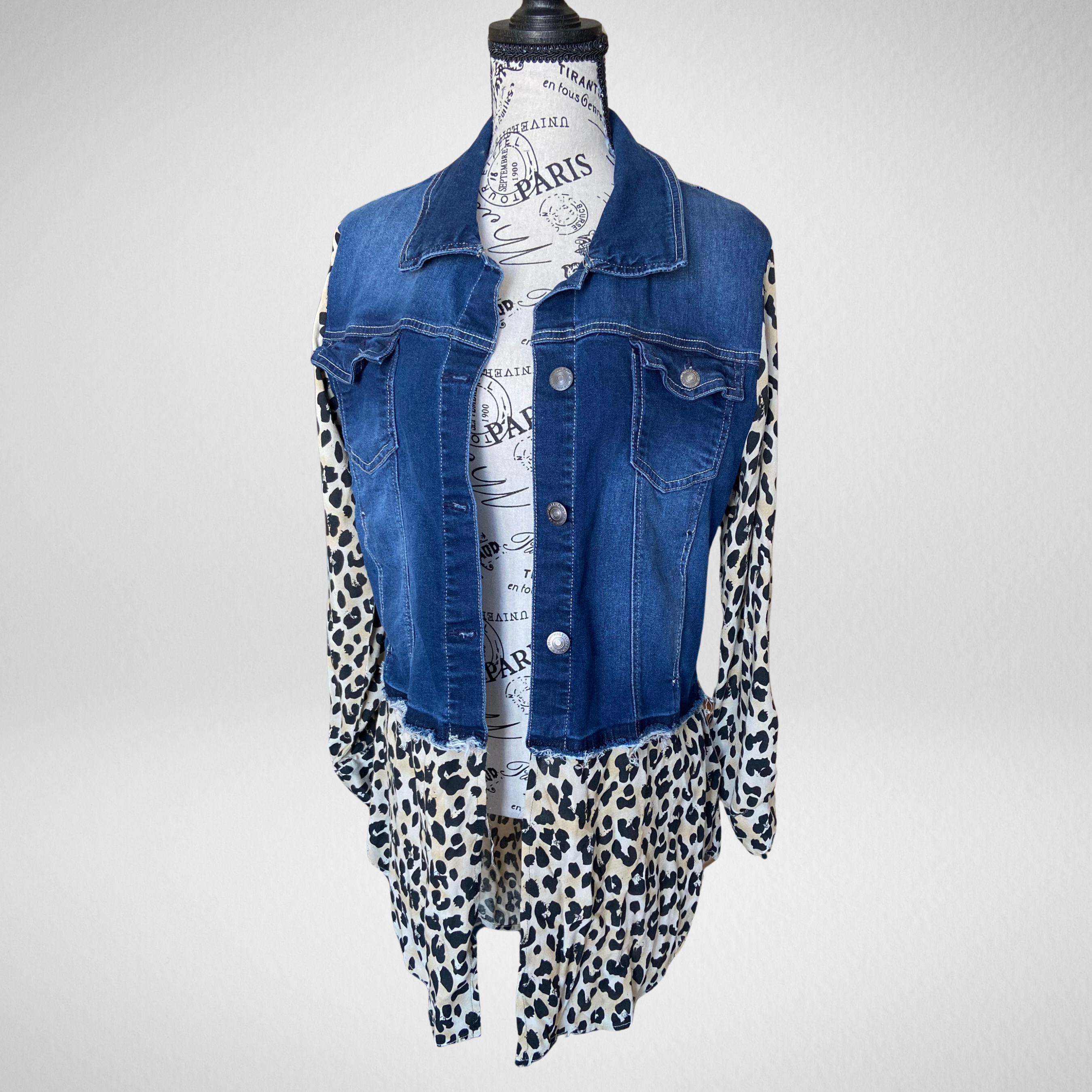Leopard Denim Vest