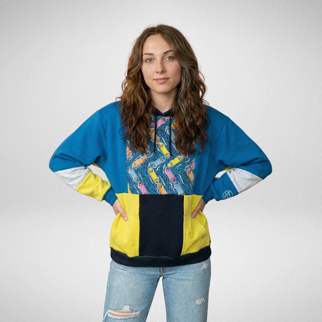 Retro Patchwork Hoodie