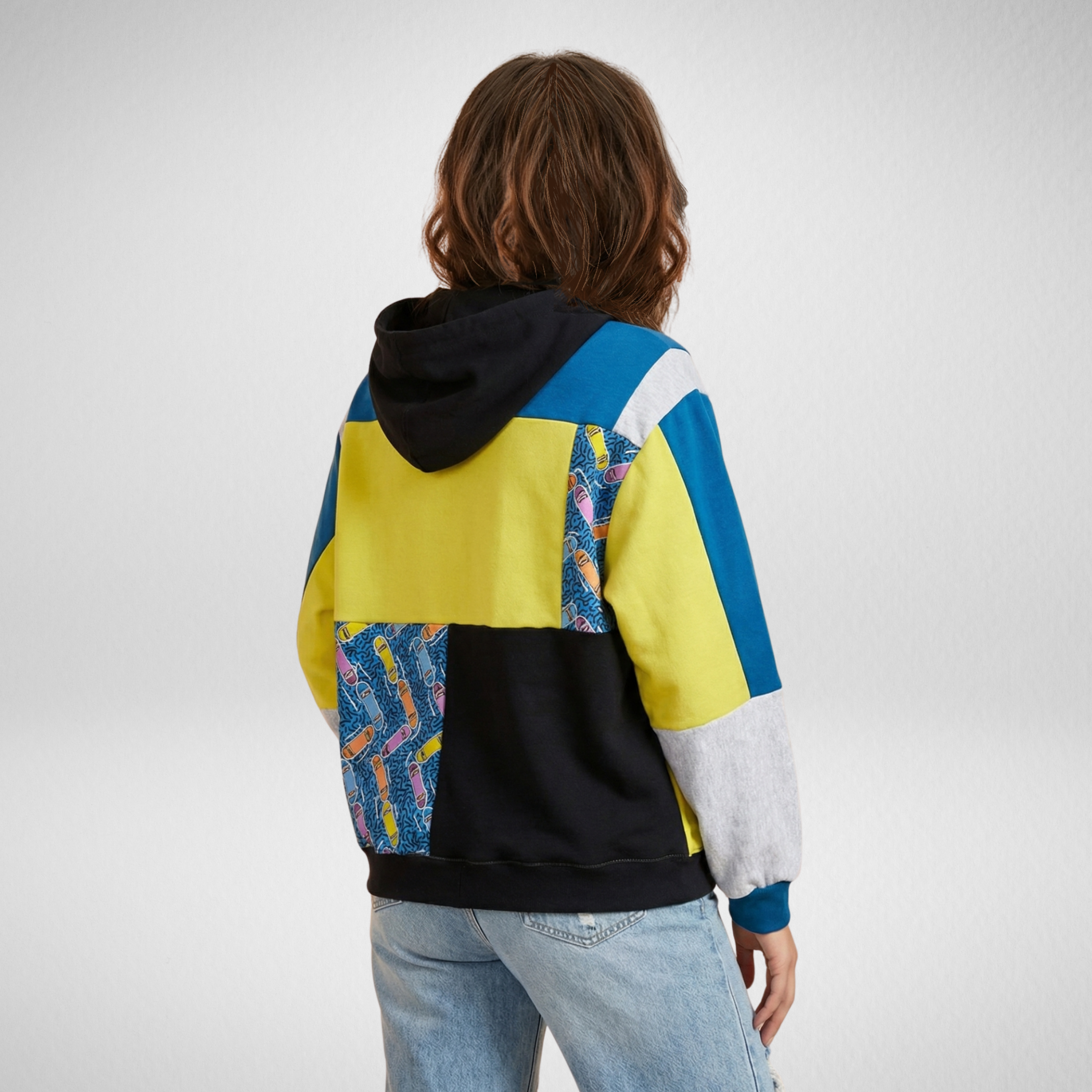 Retro Patchwork Hoodie