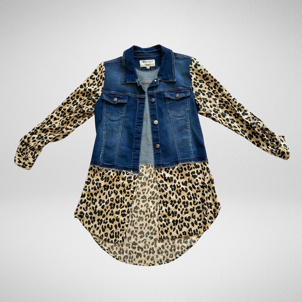Leopard Denim Vest